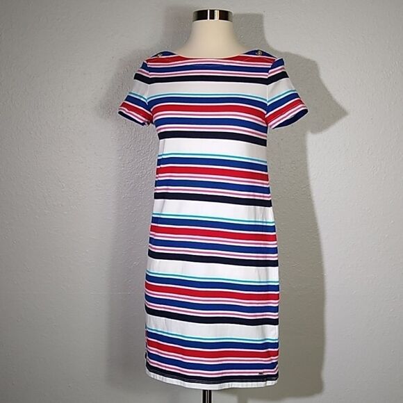 Tommy Hilfiger Striped Tee Shirt Shift Dress Sm - Picture 1 of 7